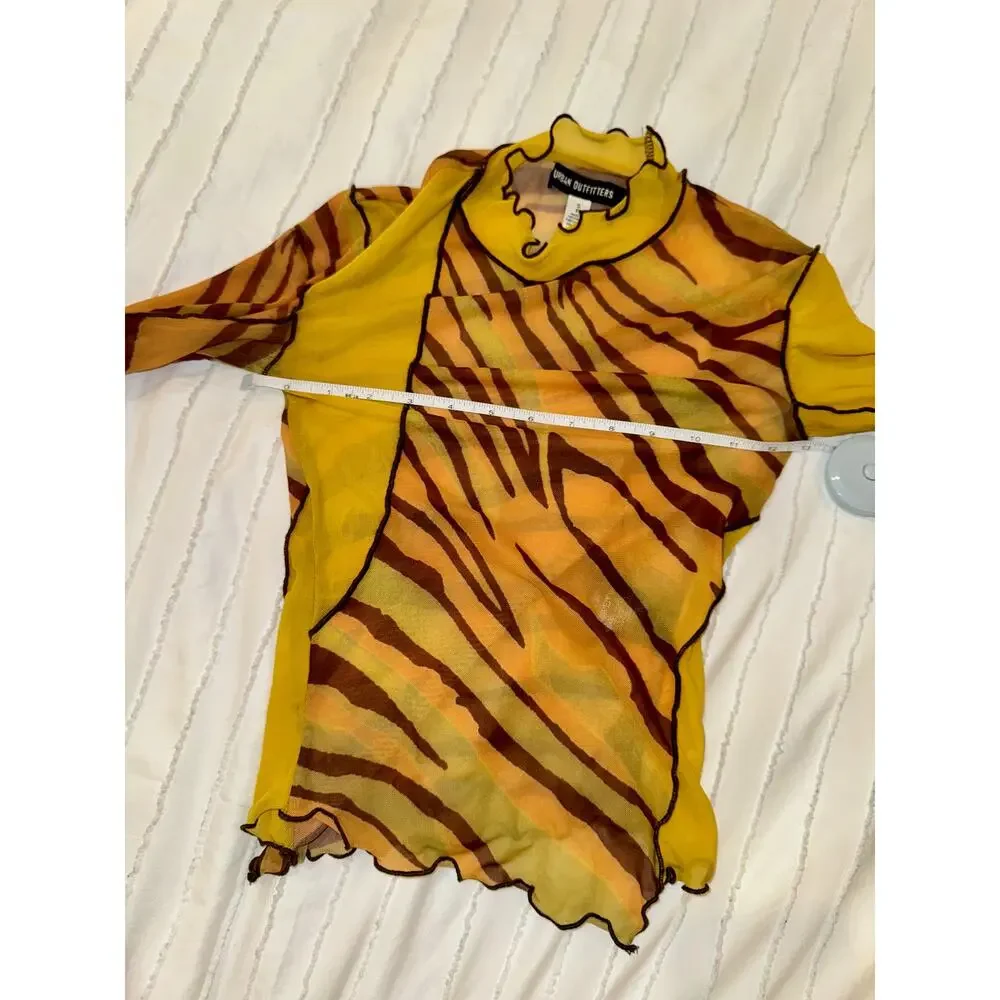 Urban Outfitters Y2K Sheer Mesh Top Women's Small Festival Indie Sleaze Rave EDC - Picture 6 of 16